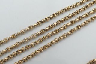 RARE VICTORIAN 9ct GOLD CABLE LINK LONG GUARD CHAIN 30.  41 grams 9