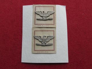 Us Army Colonel Rank Insignia Matched Pair N S Meyer York Sterling