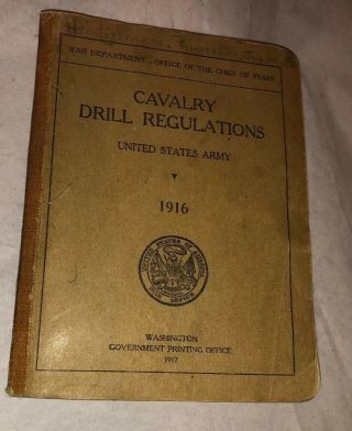 Us Wwi Pocket Size Cavalry Drill Regulations 1916 1917 Military Army Book
