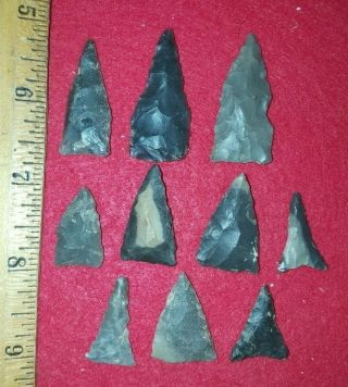 Group Of Fort Ancient Arrowheads Rockcastle Co.  Ky.  Native American Indian