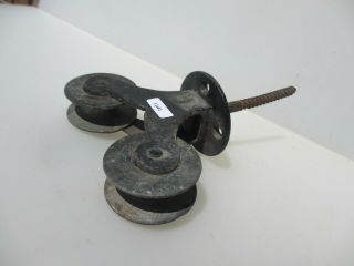 Antique Pulley Lighting Ship Industrial Factory Brass & Iron Hoist Block Vintage 8