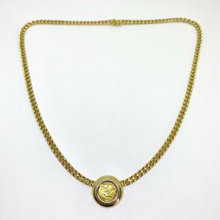 Vintage Bvlgari 18k Yellow Gold Ancient Coin Monete Necklace