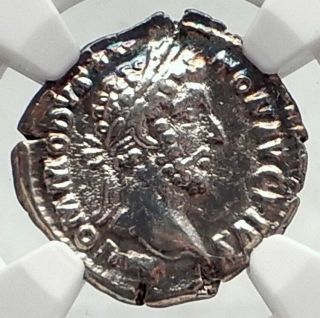 Commodus Authentic Ancient 183ad Rome Silver Roman Coin Pax Peace Ngc I73021