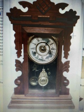 1879 Early American Haven Walnut 8 Day Striking & Alarm Parlor Clock - - Mayor