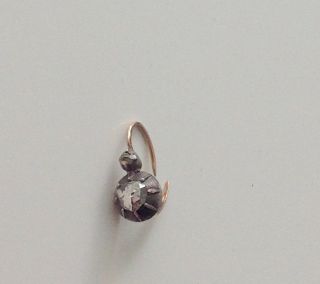 Antique European 14k Yellow Rose cut diamond Earring 1/ps 2