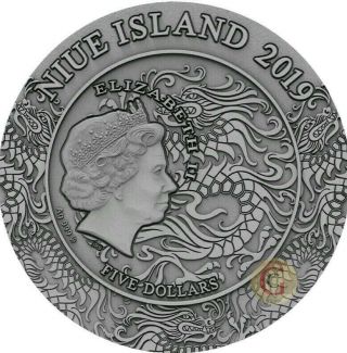 ZHAO YUN Ancient Chinese Warrior 2 Oz Silver Coin 5$ Niue 2019 2