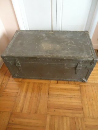 Antique 1939 Military Army Foot Locker 31 