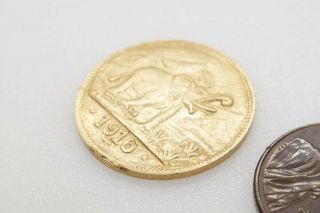 SCARCE ANTIQUE 18K GOLD GERMAN EAST AFRICA 15 RUPEE TABORA POUND COIN c1916 2