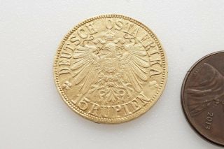 SCARCE ANTIQUE 18K GOLD GERMAN EAST AFRICA 15 RUPEE TABORA POUND COIN c1916 4