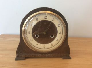 Vintage Smiths Enfield Mantel Clock With Key -
