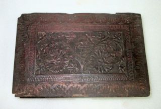 Antique Old Collectible Hand Carved Flower Design Wooden jewelry Box 4