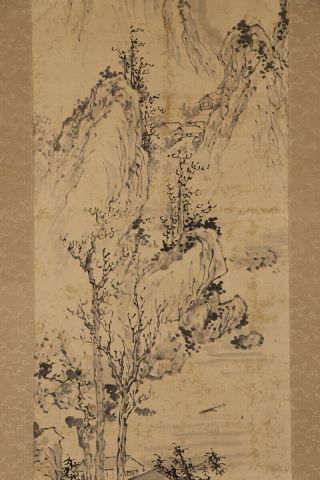 JAPANESE HANGING SCROLL ART Painting Sansui Landscape Asian antique E8044 4