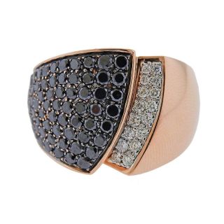 Chimento 18k Rose Gold Black Diamond Ring Size 6.  75 Retail $7030