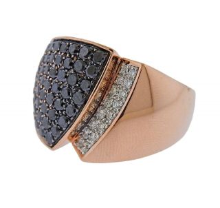 Chimento 18k Rose Gold Black Diamond Ring Size 6.  75 Retail $7030 2