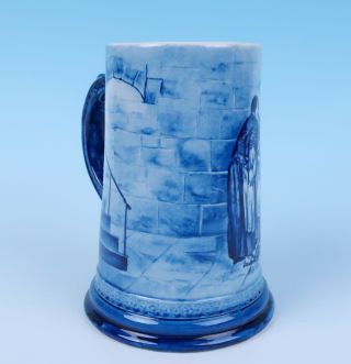 Antique Lenox CAC Beer Tankard Stein w/ Monks American Belleek Porcelain Blue 6