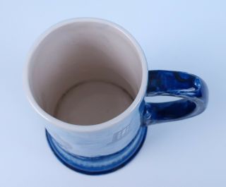 Antique Lenox CAC Beer Tankard Stein w/ Monks American Belleek Porcelain Blue 8