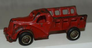 Vintage Arcade Cast Iron Stake Truck - Red -