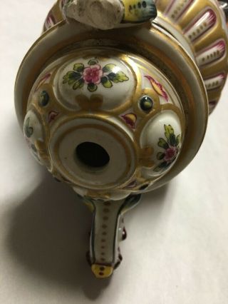 RARE Antique Large Capodimonte Porcelain Lamp Center 1800 ' s Italy Putti Cherubs 6