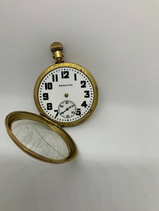 Hamilton Railroad Pocket Watch 974 17 Jewels Double Roller