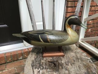 Antique Vintage Old Wooden Charles Perdew Illinois Pintail Duck Decoy