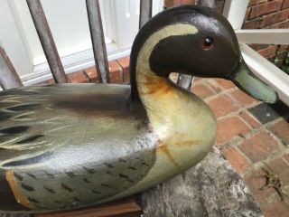 Antique vintage old wooden Charles Perdew Illinois pintail duck decoy 2