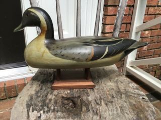 Antique vintage old wooden Charles Perdew Illinois pintail duck decoy 4
