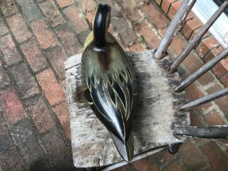 Antique vintage old wooden Charles Perdew Illinois pintail duck decoy 7