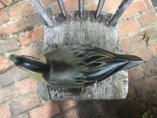 Antique vintage old wooden Charles Perdew Illinois pintail duck decoy 8