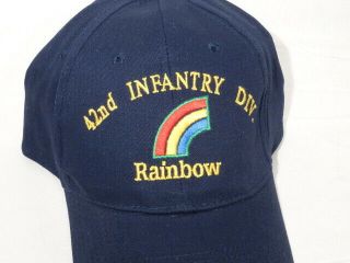 VINTAGE MILITARY US ARMY 42ND INFANTRY DIVISION RAINBOW CAP HAT 2