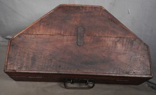 Antique German Sextant Dovetail Mahogany Box Ancient Instrument Case Nautical