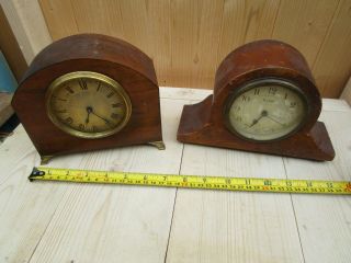 2 X Wood Cased Buren Swiss Made Mechanical Mantel Clock & A French Similar Clock