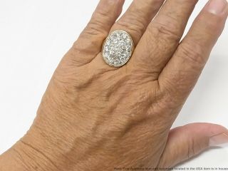 Huge 3.  60ctw Ultra Gem Quality Diamond 14k Gold Mens Ring Signed Vintage SZ 9.  25 12