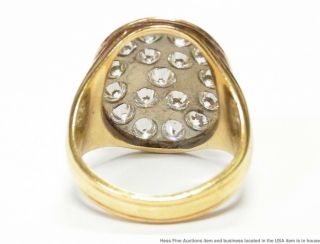 Huge 3.  60ctw Ultra Gem Quality Diamond 14k Gold Mens Ring Signed Vintage SZ 9.  25 5
