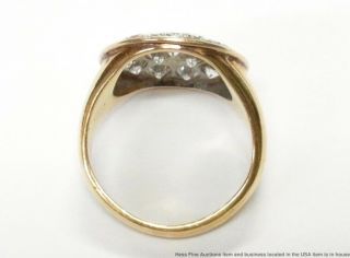 Huge 3.  60ctw Ultra Gem Quality Diamond 14k Gold Mens Ring Signed Vintage SZ 9.  25 6