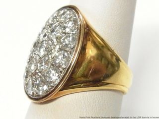 Huge 3.  60ctw Ultra Gem Quality Diamond 14k Gold Mens Ring Signed Vintage SZ 9.  25 8