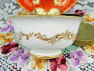 HAMMERSLEY HP FLORAL ORNATE GOLD GILT BRIGHT ORANGE TEA CUP AND SAUCER 5