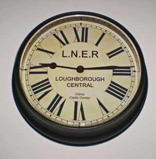 Lner Railway Vintage Style Waiting Room Clock,  Loughborough Central Station