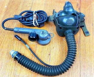 Ww2 Us Army Air Force A - 14 Oxygen Mask Size: Medium And Microphone
