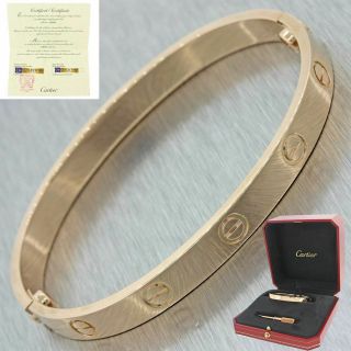 2012 Cartier 18k Rose Gold Love Style Screw Bangle Bracelet Box Papers 16