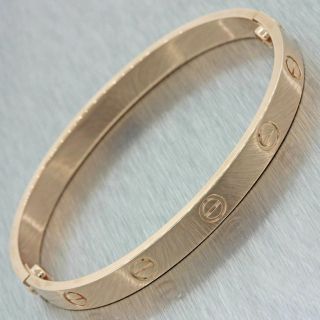 2012 Cartier 18k Rose Gold Love Style Screw Bangle Bracelet Box Papers 16 4