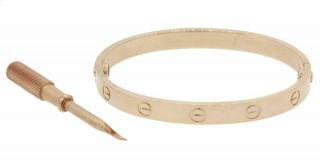 2012 Cartier 18k Rose Gold Love Style Screw Bangle Bracelet Box Papers 16 5