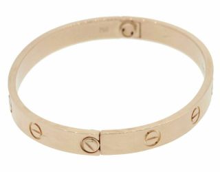 2012 Cartier 18k Rose Gold Love Style Screw Bangle Bracelet Box Papers 16 6