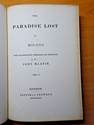 1827 Paradise Lost Milton JOHN MARTIN 24 Mezzotints First Edition ANTIQUE 4