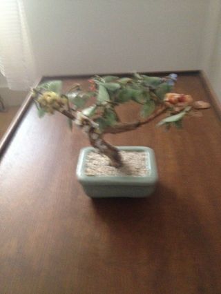 Chinese Jade Bonsai Tree Signed