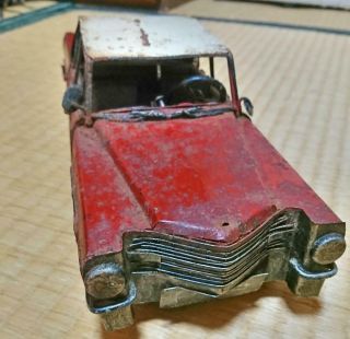 Cadillac Japan Tin Toy Blik Red Car Vintage Rare Antique Masudaya Nomura Horikaw