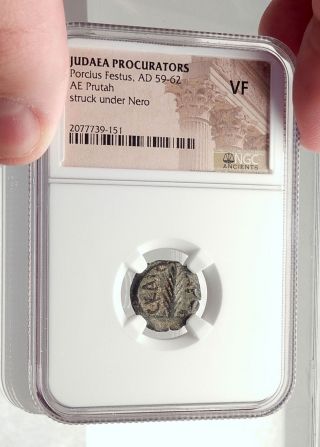 Biblical Jerusalem Saint Paul NERO PORCIUS FESTUS Ancient Roman Coin NGC i70641 3