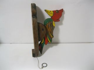 Vintage Wooden Woodpecker Door Knocker W/string