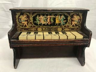 Antique Early 1900 Schoenhut Miniature Wooden Childs Toy 8 Keys Piano