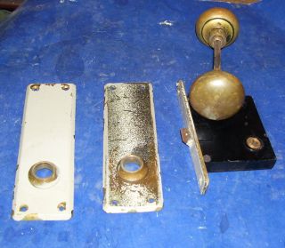 PASSAGE Door SET - with BRASS Plates,  KNOBS & Box - 12 AVAILABLE (DH602) 3