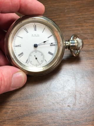 Antique 1889 Waltham 18s 7j Open Face Pocket Watch model 1883 SideWinder 6